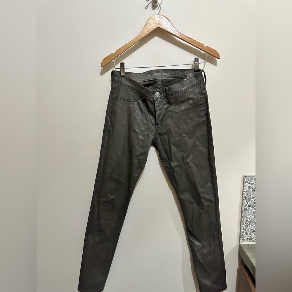 Banana Republic Army Green Coated Pants